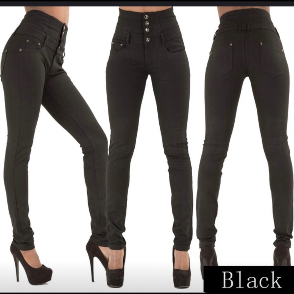 Private label super high rise jeans (black)